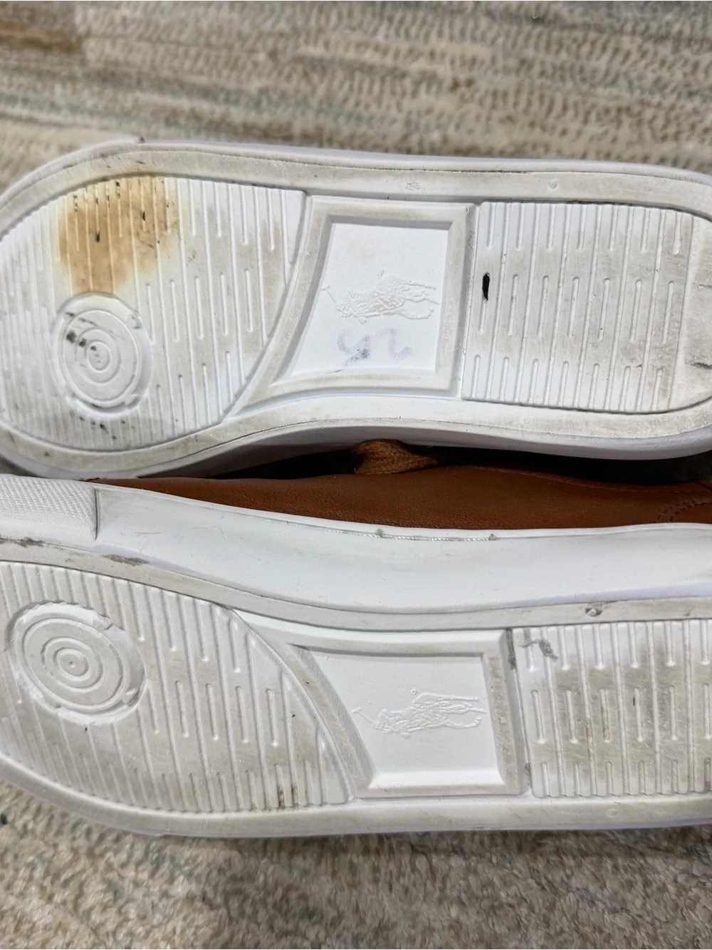 Polo by Ralph Lauren Brown Canvas-Lined Leather Sneakers